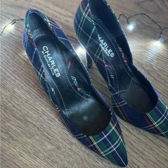 Charles David Plaid Christmas Heels - Picture 2 of 2